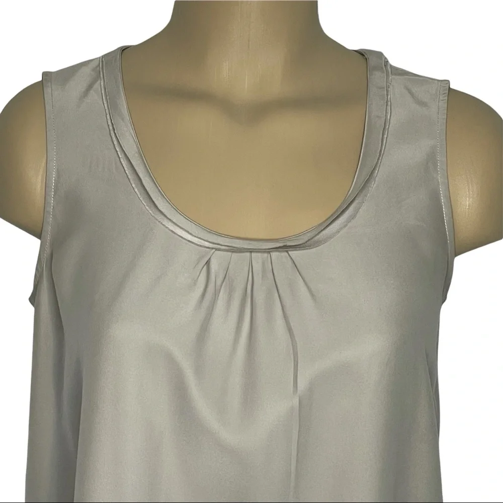 J. JILL Silk Blouse Top Taupe Sleeveless Size XS